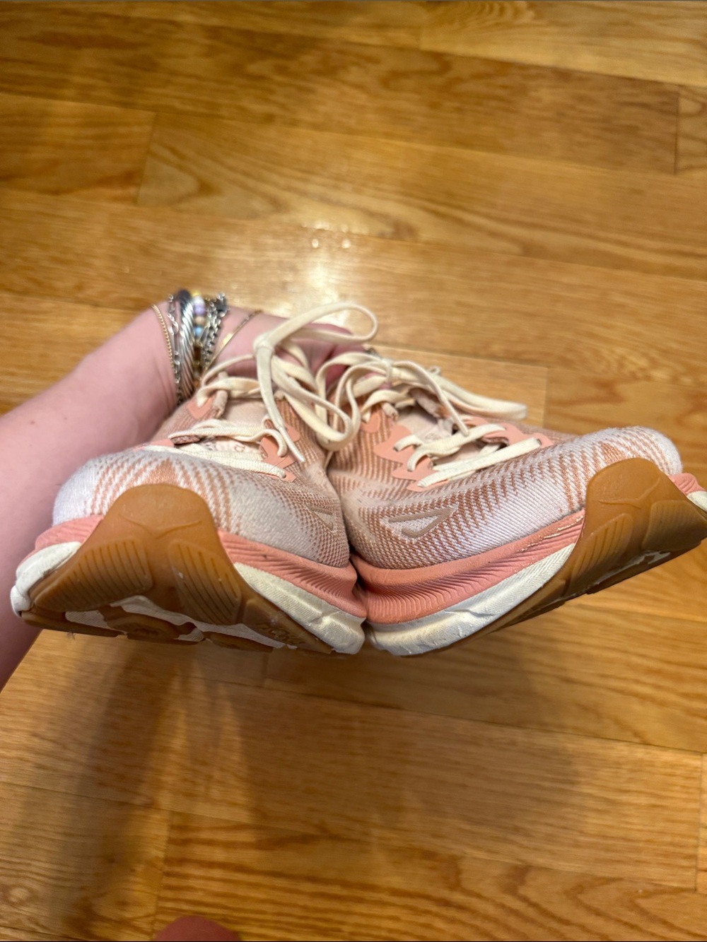 Hoka Clifton Women's Rose Gold Pink Running Sneakers Shoes sz 9.5 reg width - Picture 5 of 13